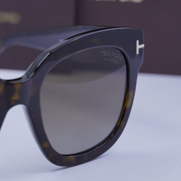 Tom Ford Polarized FT0613 52H Beatrix Square Sunglasses - Dark Havana - Picture 8 of 9